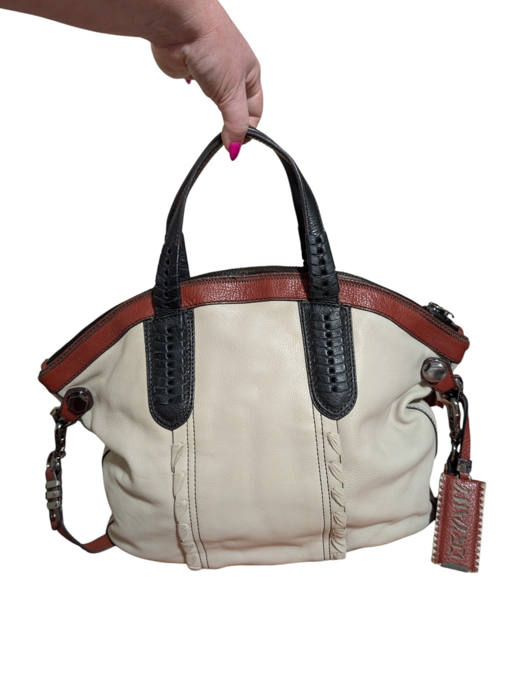 ORYANY Cassie Convertible Two Tone XL Pebbled Leather Tote